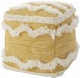 Nourison Life Styles Woven Chevron Pouf Mustard by Mina Victory Hot on Sale