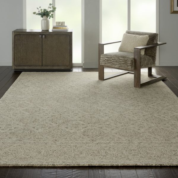 Azura AZM01 Ivory Grey Area Rug by Nourison Fashion