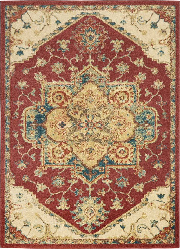 Traditional Vintage TRV01 Red Area Rug by Nourison For Cheap