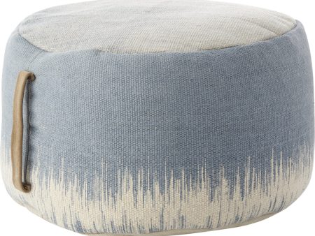 Nourison Life Styles Stonewash Drum Pouf Ocean by Mina Victory Online Hot Sale