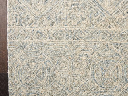 Azura AZM01 Ivory Light Blue Area Rug by Nourison For Sale