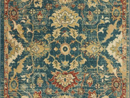 Traditional Vintage TRV02 Teal Blue Area Rug by Nourison Hot on Sale