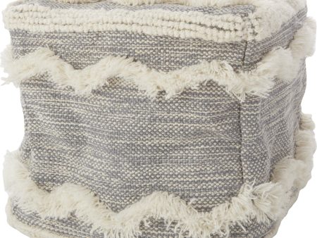 Nourison Life Styles Woven Chevron Pouf Grey by Mina Victory For Cheap