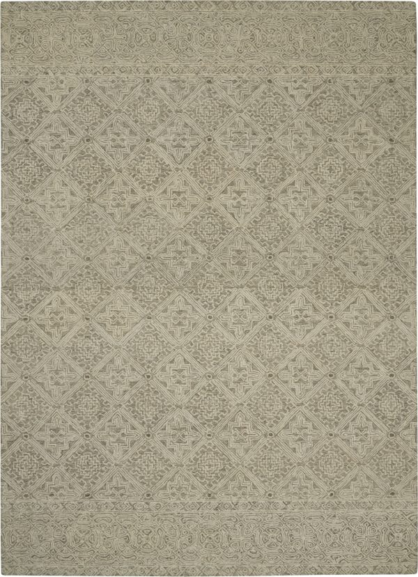 Azura AZM01 Ivory Grey Area Rug by Nourison Fashion