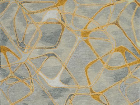 Symmetry SMM05 Grey Yellow Area Rug by Nourison Discount