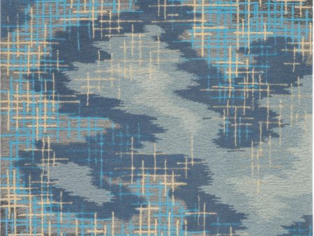 Symmetry SMM08 Blue Beige Area Rug by Nourison Fashion