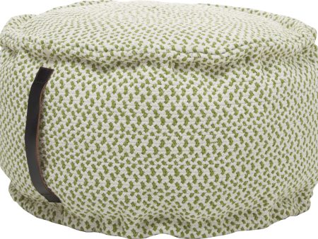 Nourison Outdoor Pillows Woven Pouf Green by Mina Victory Online