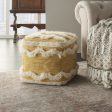 Nourison Life Styles Woven Chevron Pouf Mustard by Mina Victory Hot on Sale