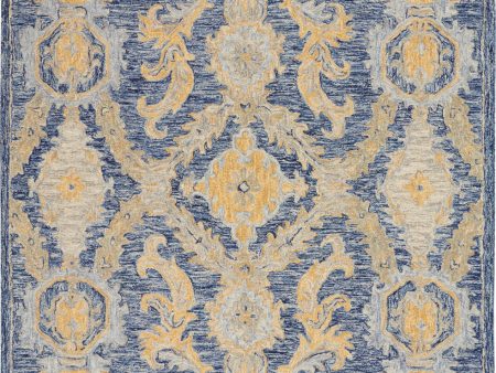 Azura AZM03 Navy Blue Area Rug by Nourison For Sale