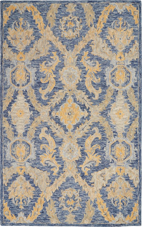 Azura AZM03 Navy Blue Area Rug by Nourison For Sale