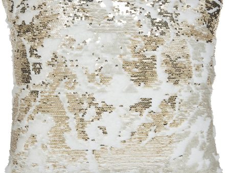 Nourison Fur Faux Sequins Ivory Gold by Mina Victory For Sale