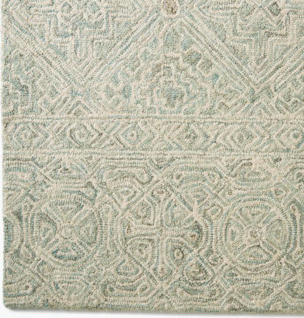 Azura AZM01 Ivory Grey Teal Area Rug by Nourison Online