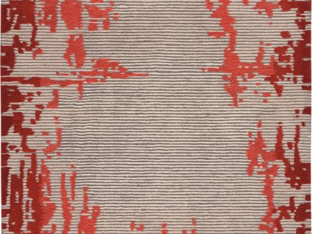 Symmetry SMM02 Beige Red Area Rug by Nourison Discount