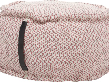 Nourison Outdoor Pillows Woven Pouf Coral by Mina Victory For Discount