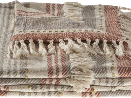 LR Resources Throws 80150 Rust Gray Throw For Discount