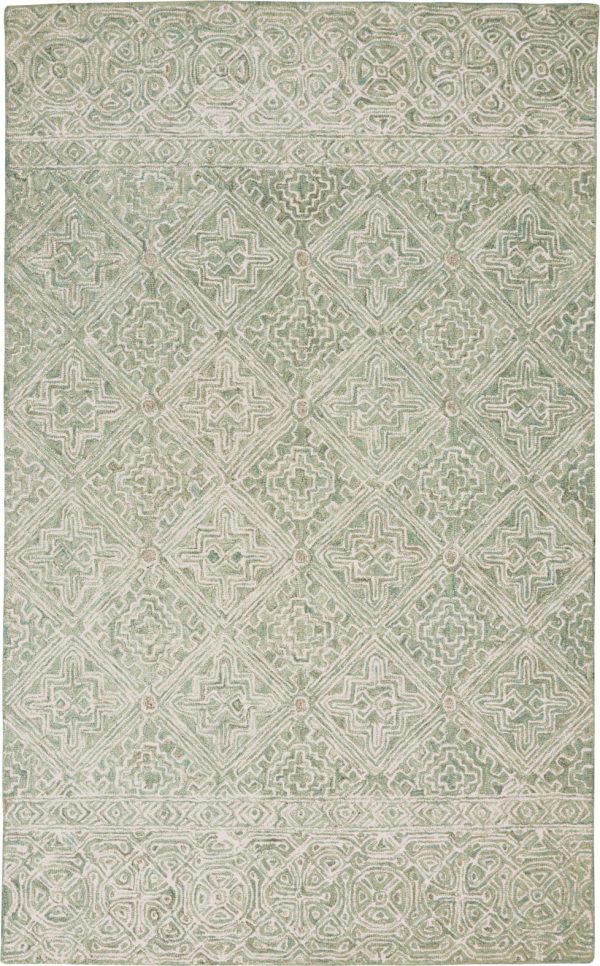 Azura AZM01 Ivory Grey Teal Area Rug by Nourison Online