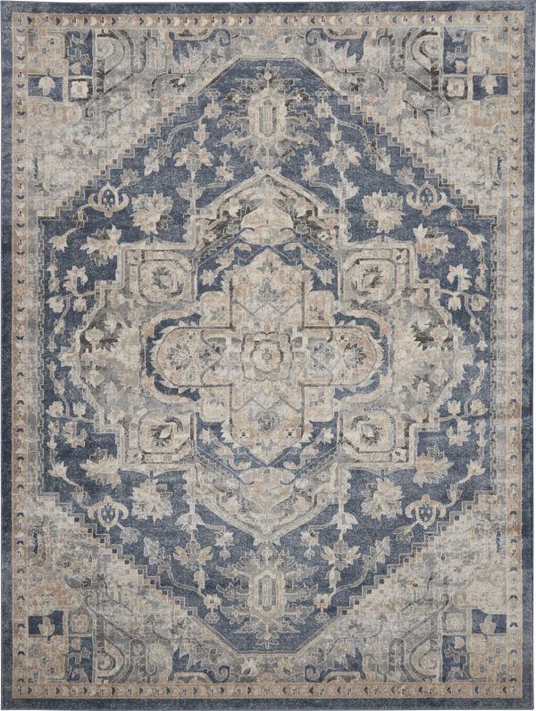 Nourison Concerto CNC08 Ivory Blue Area Rug Fashion