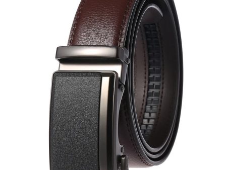 Men PU Leather Belt Brown Formal Wear For Sale