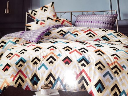 Bed Sheet Printed Mix Check Beige Sale