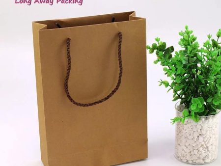 Kraft Paper Bag with Handle A4 Size 10 Pcs Online now