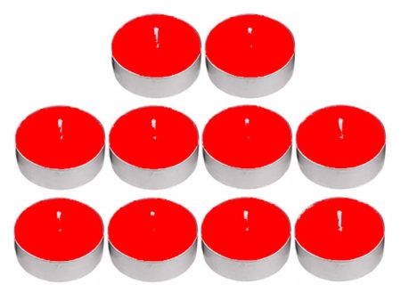 10 PCS Tealight Candle Red Hot on Sale