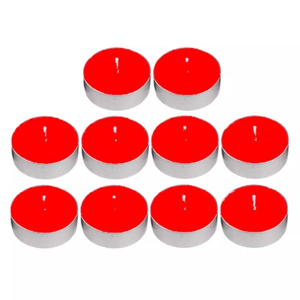 10 PCS Tealight Candle Red Hot on Sale