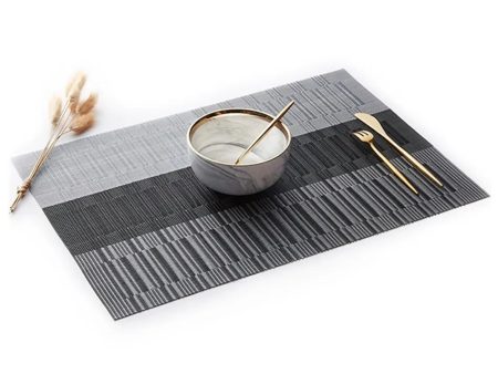 Table Placemat PVC 6 PCS Set Black Grey Online