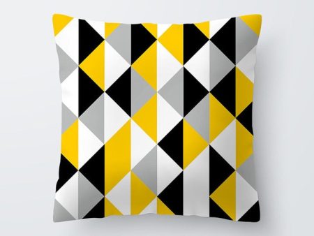 Yellow Black Decorative Cushion Cover - Diamond For Discount