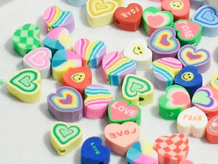 Polymer Clay Beads Heart Online Sale